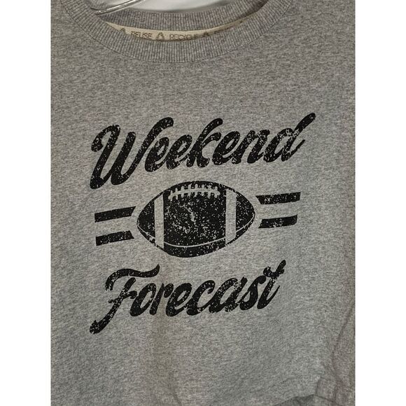 Recycled Threads Women's Long Sleeve Crop Top Tee Drop Shoulder Gray Small - Picture 5 of 5